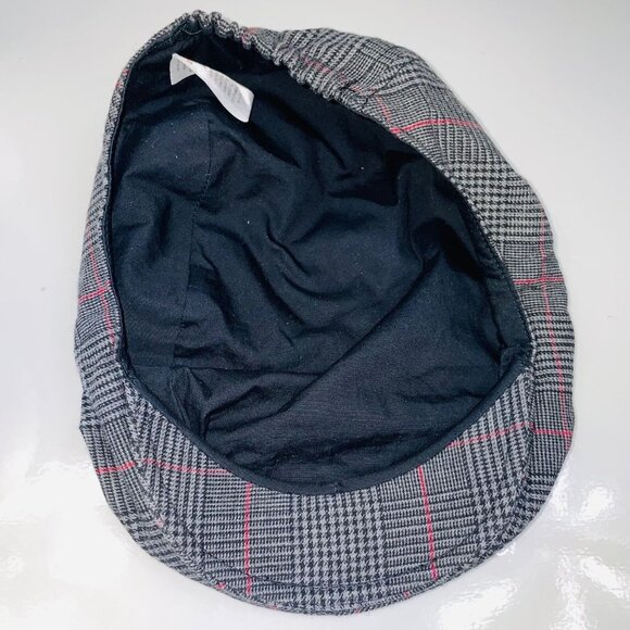 Gymboree Newsboy Boys Scally Hat Gray Red Size M Original Flat Cap Elastic - Picture 8 of 10